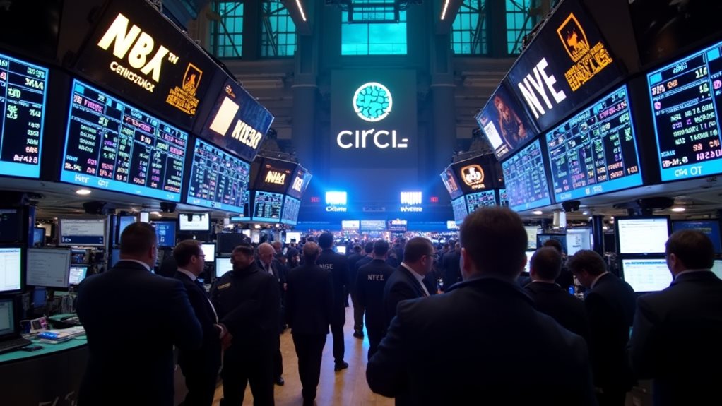 circle s ipo surges high